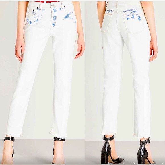 - MAJE Paoline Blanc Straight 10.5 Rise Jeans - Picture 2 of 13